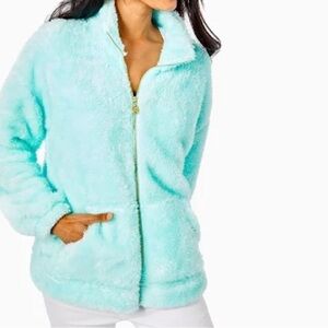 NWOT Lilly Pulitzer Barkley Seasalt Blue Sherpa Jacket XL
